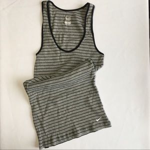Nike Black Grey striped tank top